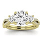 Bottlebrush Moissanite Matching Band Only (does Not Include Engagement Ring) For Ring With Round Center yellowgold