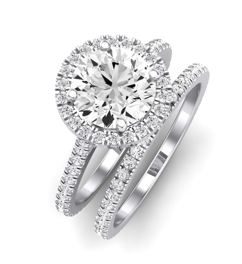 Columbine Moissanite Matching Band Only (does Not Include Engagement Ring)  For Ring With Round Center whitegold