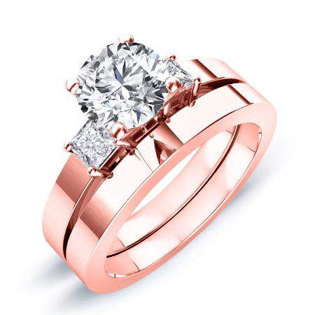 Bellflower Moissanite Matching Band Only (engagement Ring Not Included) For Ring With Round Center rosegold