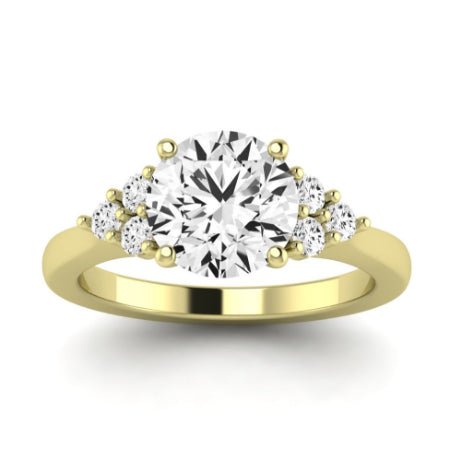 Alyssa Moissanite Matching Band Only (does Not Include Engagement Ring) For Ring With Round Center yellowgold