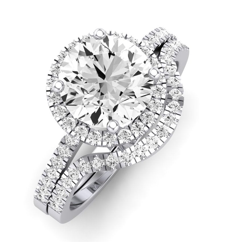 Bergenia Moissanite Matching Band Only (does Not Include Engagement Ring ) For Ring With Round Center whitegold
