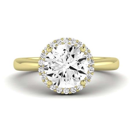 Bergenia Moissanite Matching Band Only (does Not Include Engagement Ring ) For Ring With Round Center yellowgold