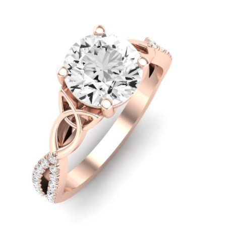 Pavonia Moissanite Matching Band Only (does Not Include Engagement Ring)  For Ring With Round Center rosegold