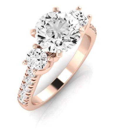 Primrose Moissanite Matching Band Only ( Engagement Ring Not Included) For Ring With Round Center rosegold