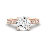 Marigold Moissanite Matching Band Only (does Not Include Engagement Ring) For Ring With Round Center rosegold