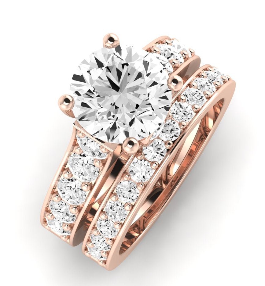 Calluna Moissanite Matching Band Only (does Not Include Engagement Ring) For Ring With Round Center rosegold