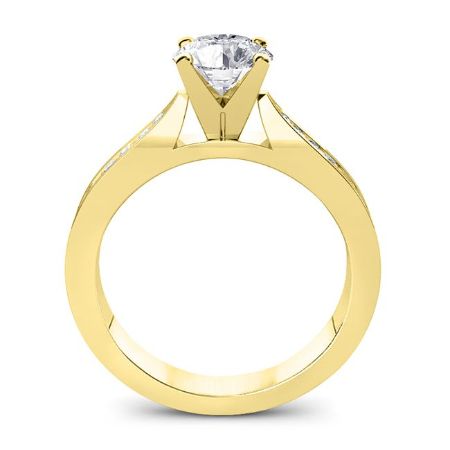 Petunia Moissanite Matching Band Only (engagement Ring Not Included) For Ring With Round Center yellowgold