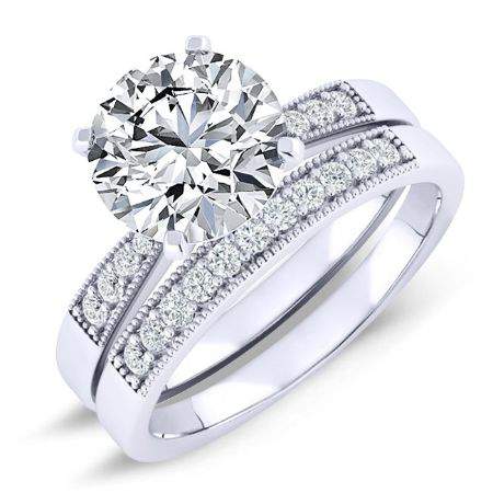 Poppy Moissanite Matching Band Only (engagement Ring Not Included) For Ring With Round Center whitegold