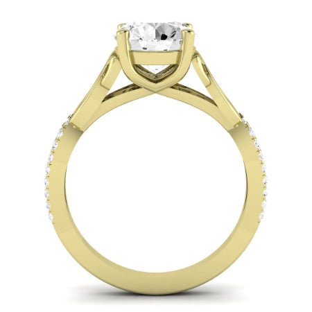 Pavonia Moissanite Matching Band Only (does Not Include Engagement Ring)  For Ring With Round Center yellowgold