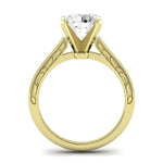 Astilbe Moissanite Matching Band Only (does Not Include Engagement Ring) For Ring With Round Center yellowgold