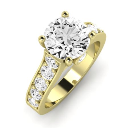 Calluna Moissanite Matching Band Only (does Not Include Engagement Ring) For Ring With Round Center yellowgold