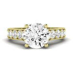 Calluna Moissanite Matching Band Only (does Not Include Engagement Ring) For Ring With Round Center yellowgold