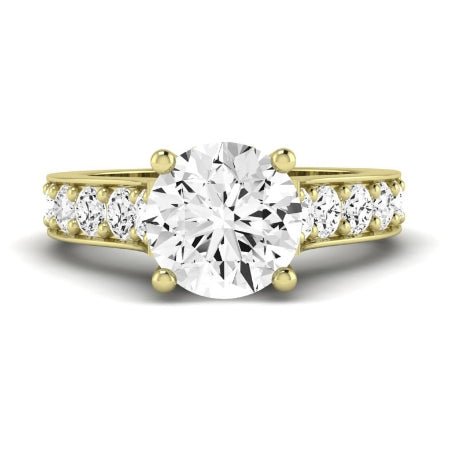 Calluna Moissanite Matching Band Only (does Not Include Engagement Ring) For Ring With Round Center yellowgold