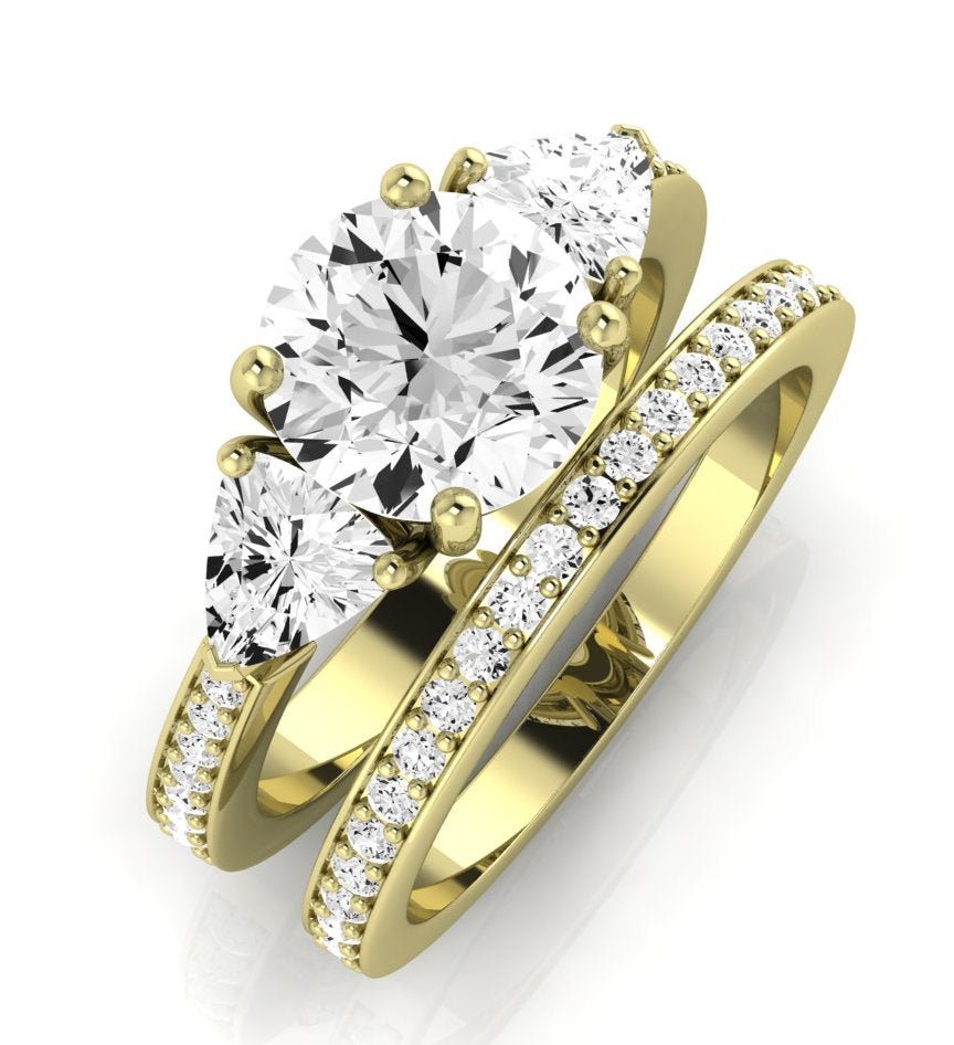 Snowdonia Moissanite Matching Band Only (engagement Ring Not Included) For Ring With Round Center yellowgold