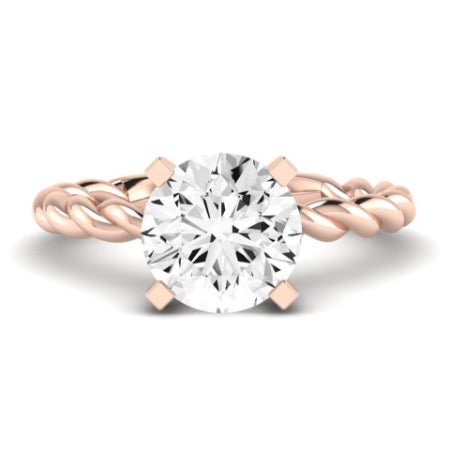 Balsam Moissanite Matching Band Only (does Not Include Engagement Ring) For Ring With Round Center rosegold
