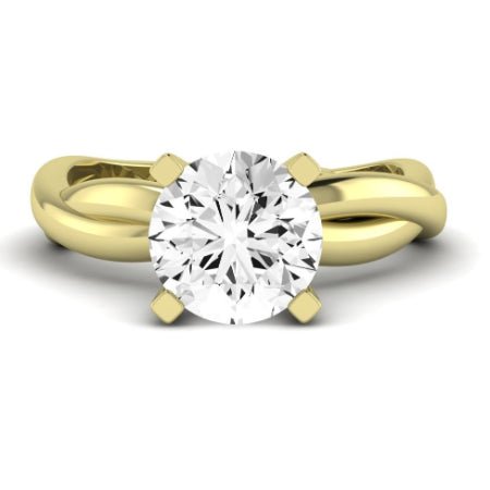 Baneberry Moissanite Matching Band Only (does Not Include Engagement Ring)  For Ring With Round Center yellowgold