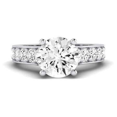 Calluna Moissanite Matching Band Only (does Not Include Engagement Ring) For Ring With Round Center whitegold