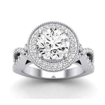 Clover Moissanite Matching Band Only ( Engagement Ring Not Included)  For Ring With Round Center whitegold