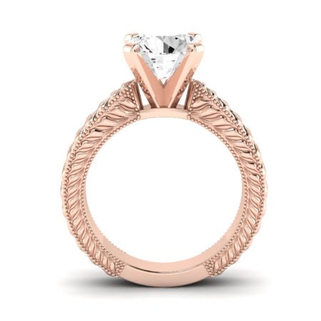 Azalea Moissanite Matching Band Only (does Not Include Engagement Ring) For Ring With Round Center rosegold