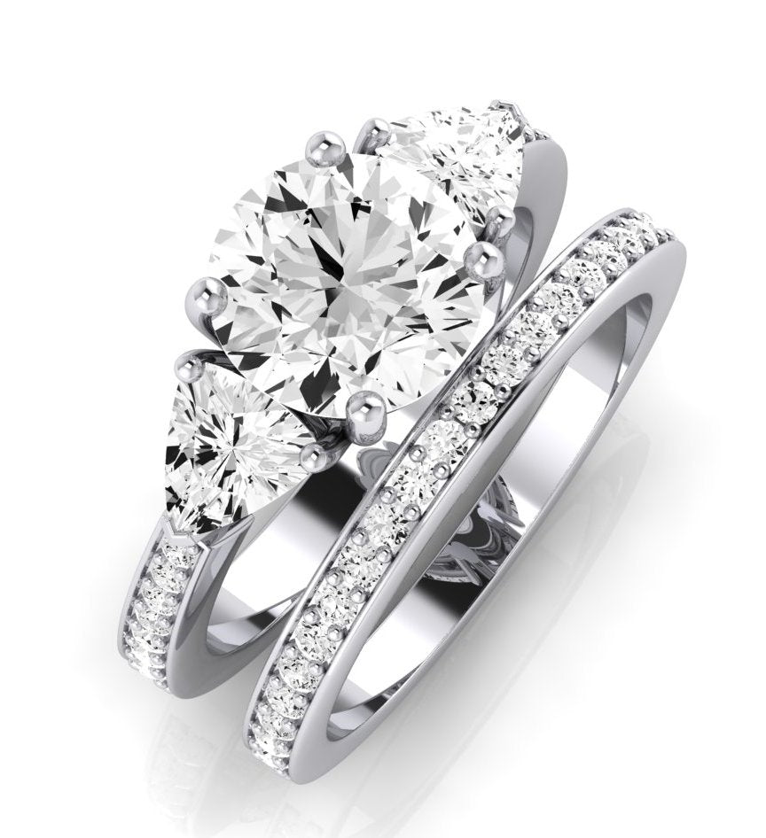 Snowdonia Moissanite Matching Band Only (engagement Ring Not Included) For Ring With Round Center whitegold