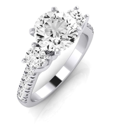 Primrose Moissanite Matching Band Only ( Engagement Ring Not Included) For Ring With Round Center whitegold