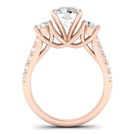 Primrose Moissanite Matching Band Only ( Engagement Ring Not Included) For Ring With Round Center rosegold