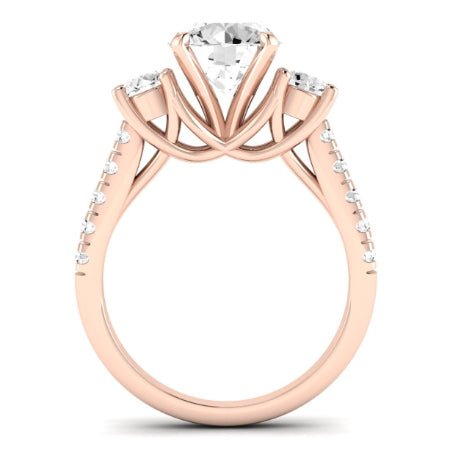 Primrose Moissanite Matching Band Only ( Engagement Ring Not Included) For Ring With Round Center rosegold