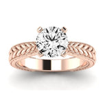 Azalea Moissanite Matching Band Only (does Not Include Engagement Ring) For Ring With Round Center rosegold