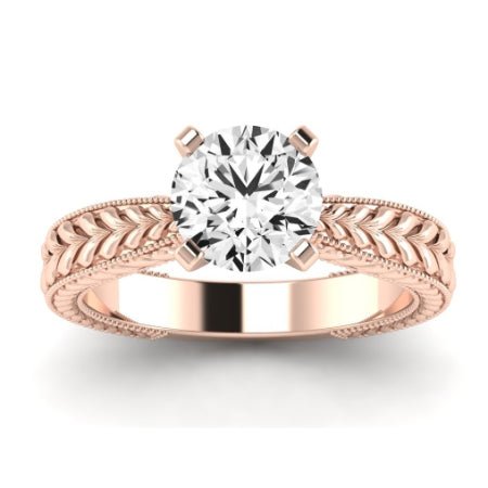 Azalea Moissanite Matching Band Only (does Not Include Engagement Ring) For Ring With Round Center rosegold