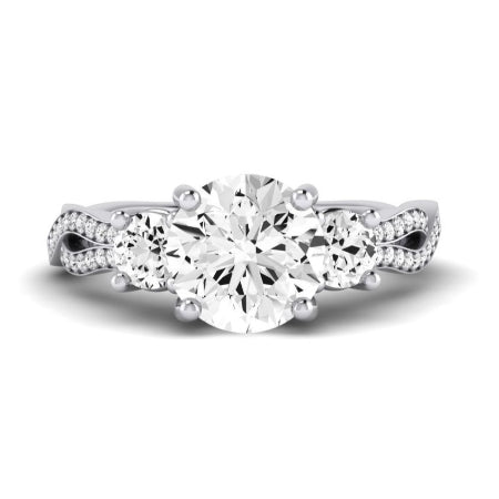 Bottlebrush Moissanite Matching Band Only (does Not Include Engagement Ring) For Ring With Round Center whitegold