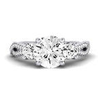 Bottlebrush Moissanite Matching Band Only (does Not Include Engagement Ring) For Ring With Round Center whitegold