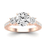 Primrose Moissanite Matching Band Only ( Engagement Ring Not Included) For Ring With Round Center rosegold