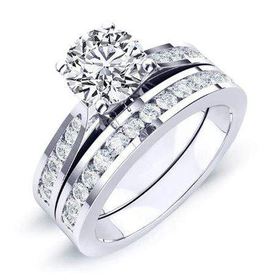 Petunia Moissanite Matching Band Only (engagement Ring Not Included) For Ring With Round Center whitegold