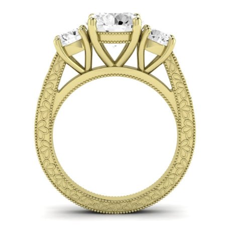 Belladonna Moissanite Matching Band Only (does Not Include Engagement Ring) For Ring With Round Center yellowgold