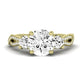 Bottlebrush Moissanite Matching Band Only (does Not Include Engagement Ring) For Ring With Round Center yellowgold