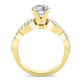 Camellia Moissanite Matching Band Only (engagement Ring Not Included) For Ring With Round Center yellowgold