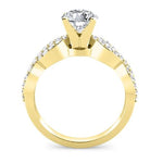 Camellia Moissanite Matching Band Only (engagement Ring Not Included) For Ring With Round Center yellowgold