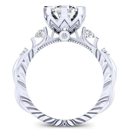 Oleana Moissanite Matching Band Only (engagement Ring Not Included) For Ring With Round Center whitegold