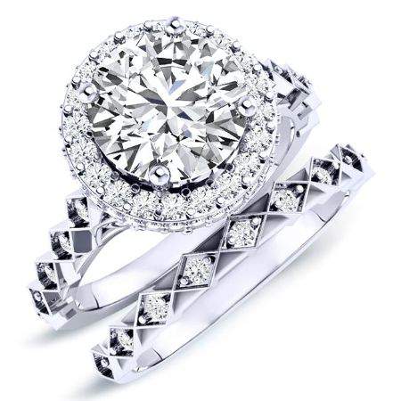 Rosanna Moissanite Matching Band Only (engagement Ring Not Included) For Ring With Round Center whitegold