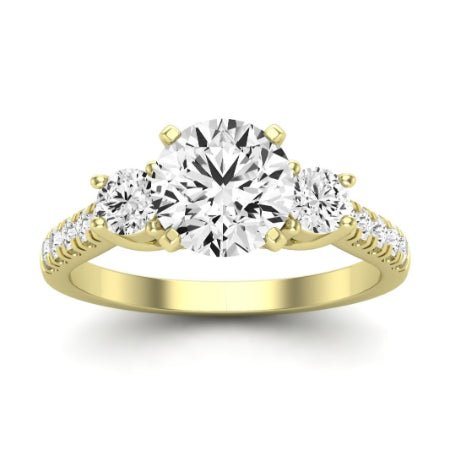 Primrose Moissanite Matching Band Only ( Engagement Ring Not Included) For Ring With Round Center yellowgold