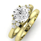 Alyssa Moissanite Matching Band Only (does Not Include Engagement Ring) For Ring With Round Center yellowgold