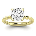 Balsam Moissanite Matching Band Only (does Not Include Engagement Ring) For Ring With Round Center yellowgold