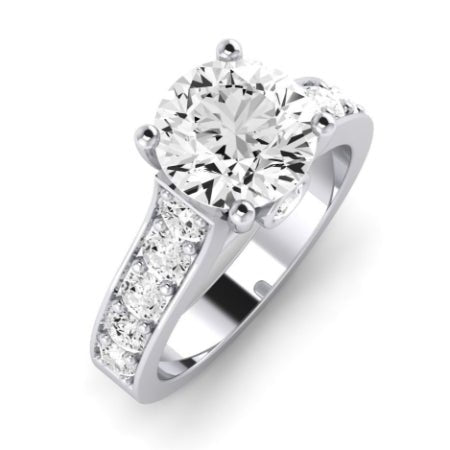 Calluna Moissanite Matching Band Only (does Not Include Engagement Ring) For Ring With Round Center whitegold