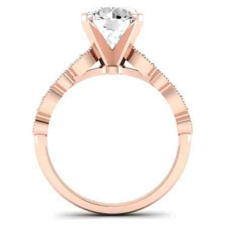Marigold Moissanite Matching Band Only (does Not Include Engagement Ring) For Ring With Round Center rosegold