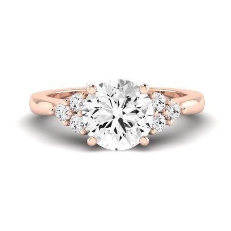 Alyssa Moissanite Matching Band Only (does Not Include Engagement Ring) For Ring With Round Center rosegold