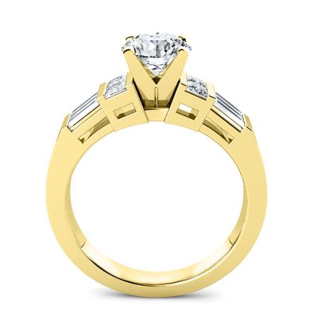 Bluebell Moissanite Matching Band Only (engagement Ring Not Included) For Ring With Round Center yellowgold