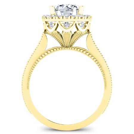 Mawar Moissanite Matching Band Only (engagement Ring Not Included) For Ring With Round Center yellowgold