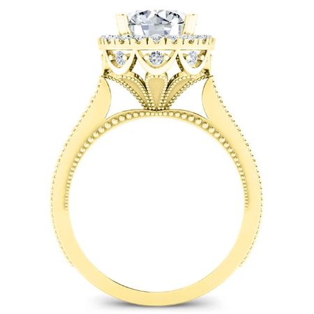 Mawar Moissanite Matching Band Only (engagement Ring Not Included) For Ring With Round Center yellowgold
