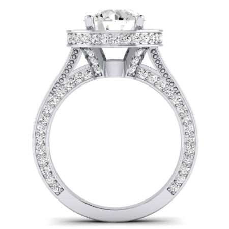 Buttercup Moissanite Matching Band Only (does Not Include Engagement Ring)  For Ring With Round Center whitegold