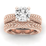 Azalea Moissanite Matching Band Only (does Not Include Engagement Ring) For Ring With Round Center rosegold